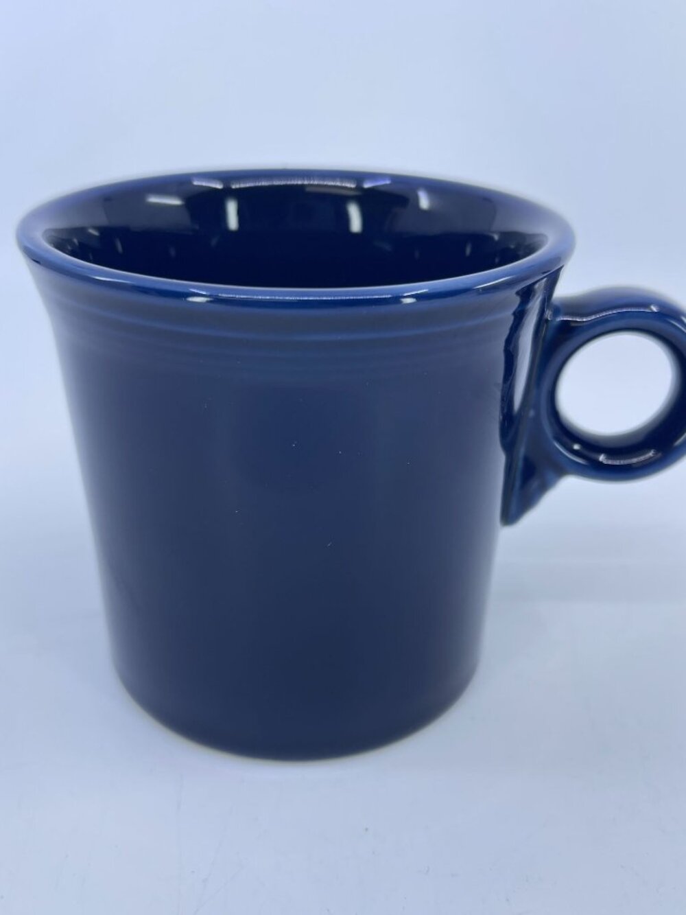vintage fiesta cobalt blue ceramic coffee mug by hlc usa